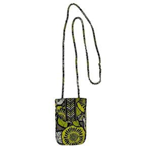 Vera Bradley Citron Green & Gray Phone Crossbody Purse Pouch